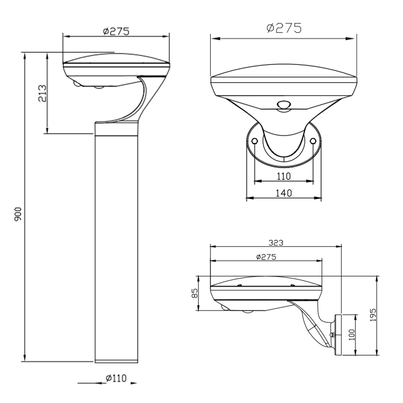 ourdoor led power bollard light