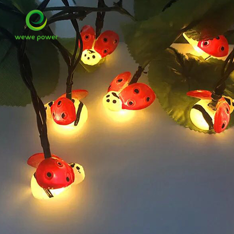 solar led lady bug holiday garden lights