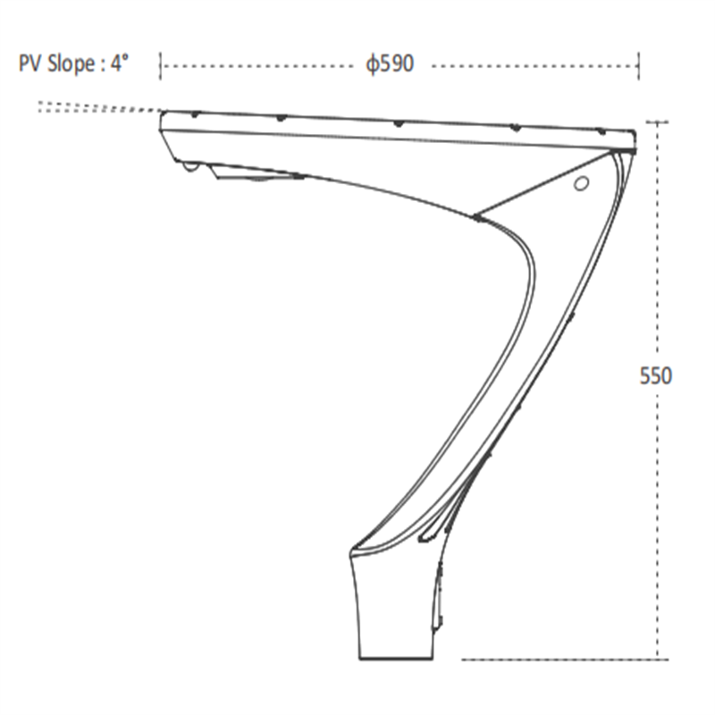 Fixture dimension solar led outdoor