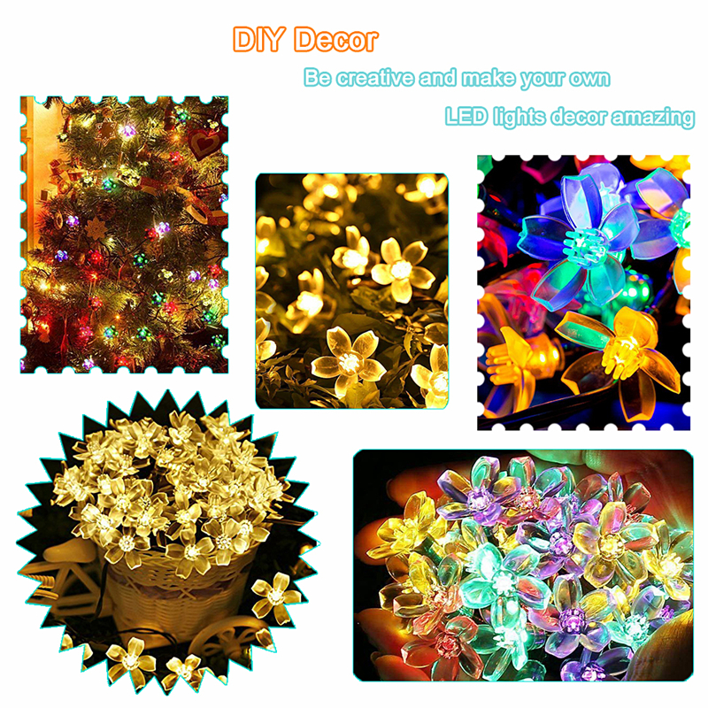 solar Cherry blossoms Flower Led Solar String Light for Garden