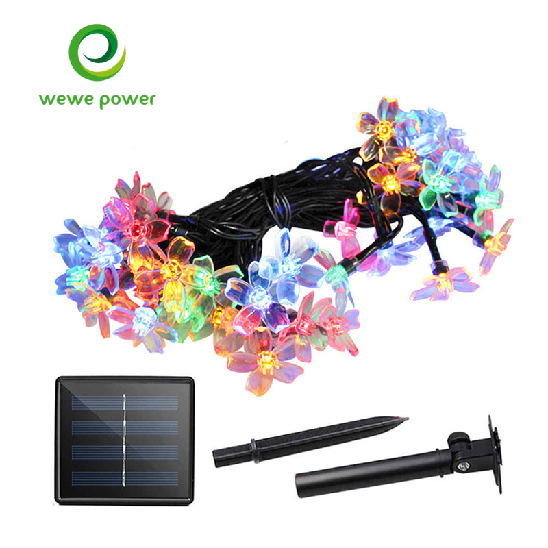 solar Cherry blossoms Flower Led Solar String Light for Garden Decoration Home Party Christmas Solar Lamp