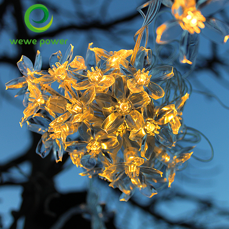 solar Cherry blossoms Flower Led Solar String Light for Garden Decoration Home Party